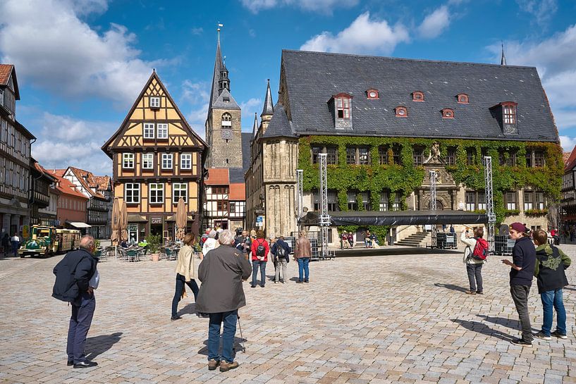 Historische Altstadt mit dem Marktplatz von Quedlinburg von Heiko Kueverling