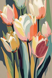 Pastellfarbene Tulpen