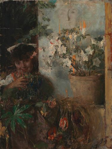Antonio Mancini - Blumenmädchen