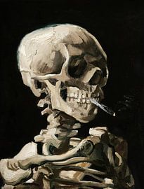 Kopf eines Skeletts mit einer brennenden Zigarette - Vincent Van Gogh