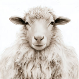 Mouton tout doux sur fond blanc sur Wolkenlos
