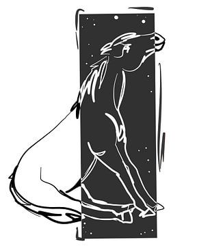 Abstracte paardenlijntekening van Antiope33