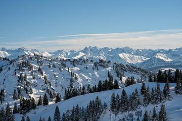 Les Alpes d'Allgäu en hiver sur le Trettachspitze sur Leo Schindzielorz