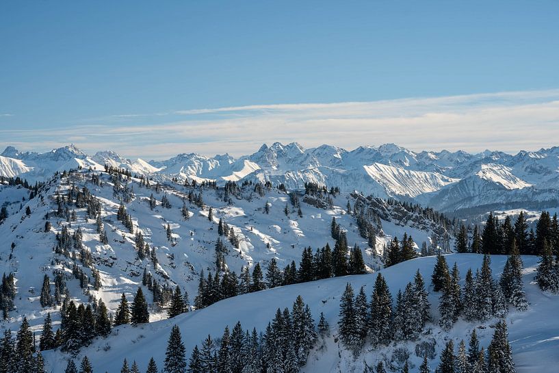 Allgäu Alps in winter on the Trettachspitze by Leo Schindzielorz