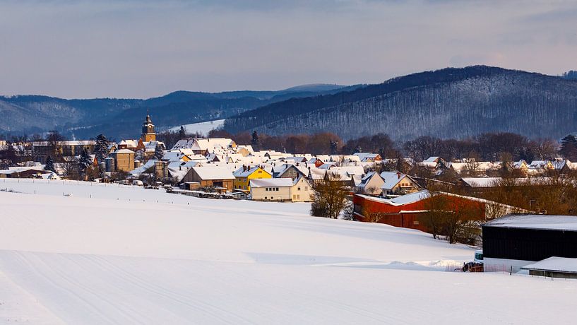 The wintry Herleshausen in the Werra valley by Roland Brack
