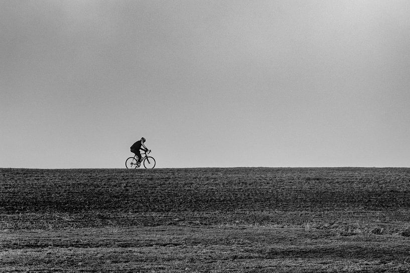 Einsamer Radfahrer von Ton de Koning