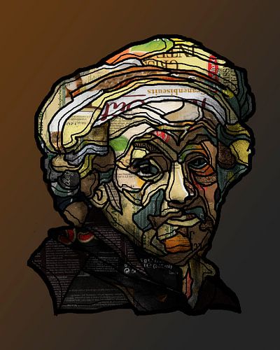 Rembrandt als apostel Paulus in collage