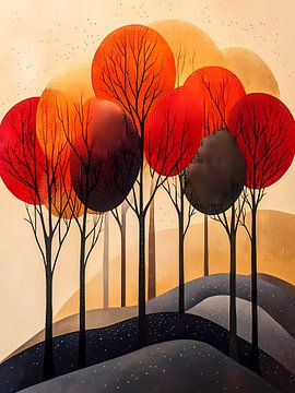 Abstracte grillige bomen van haroulita