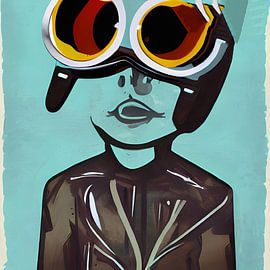 Motorrijder met GROTE bril van Renato Daub