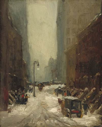 Robert Henri - Neige à New York, 1902 sur Atelier Liesjes