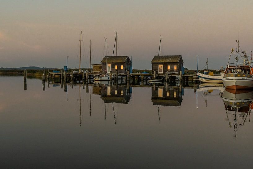 Abendstimmung im Hafen von Gager auf Rügen von Holger W. Spieker
