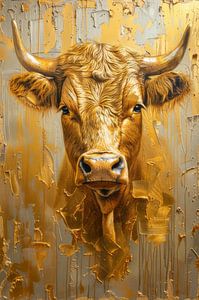 Majestätischer Stier in Goldglanz