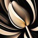 Moderne, abstracte tulp in goud, creme en zwarte tinten. van Anne Loos thumbnail