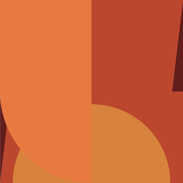 Abstracte minimalistische geometrische vormen in terra, oranje, geel van Dina Dankers