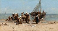Vissersvrouwen op het strand, Bernardus Johannes Blommers van Meesterlijcke Meesters thumbnail
