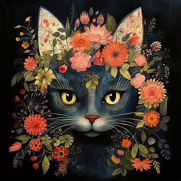 Peinture d'une fleur de chat sur Peinture Abstraite