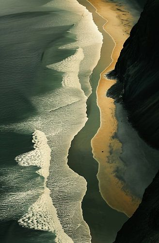 Scène de plage romantique