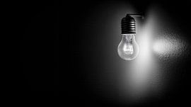 Light bulb on the wall: black-and-white panorama by TheXclusive Art