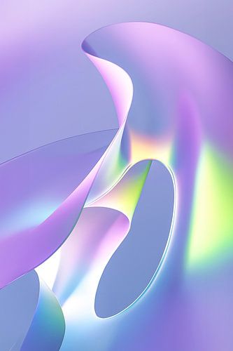 3D render in paars en geel