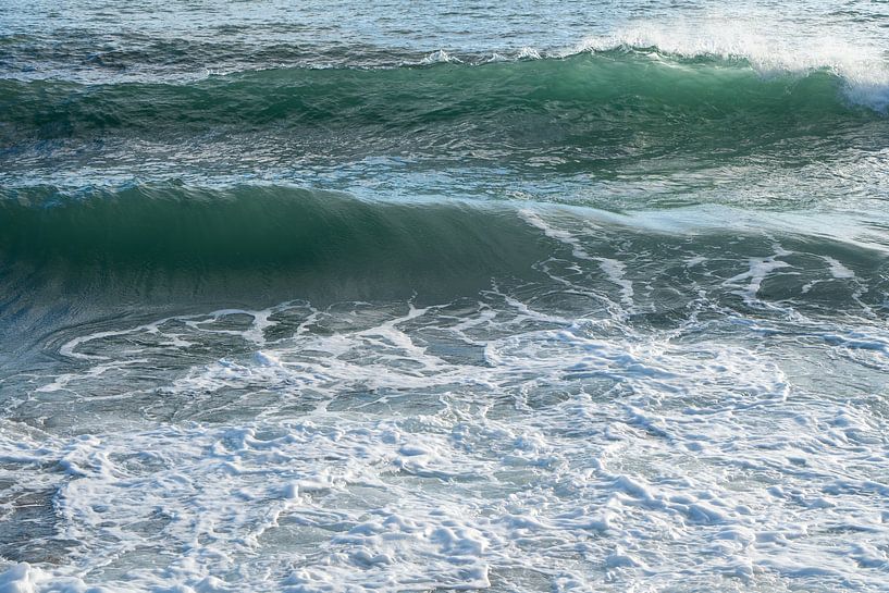 Waves and foaming seawater by Adriana Mueller