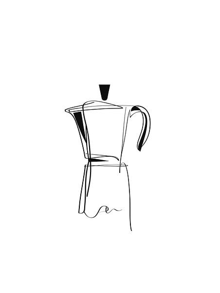 Mocha pot in an elegant one-line design by drdigitaldesign