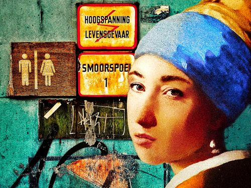 Het meisje met de parel (à la Van Gogh)