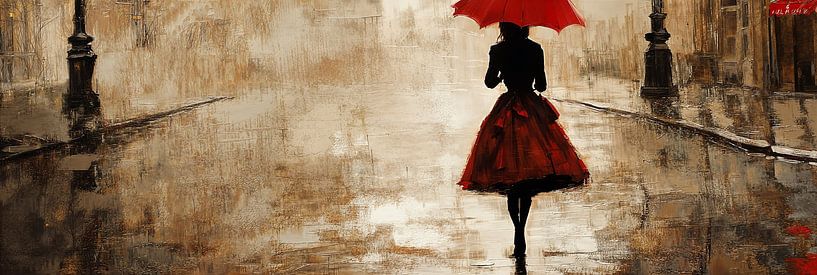 Parapluie rouge par Peintures accrocheuses