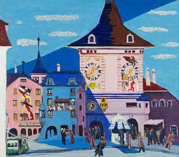 Bern with Belltower (1935) painting by Ernst Ludwig Kirchner. van Studio POPPY
