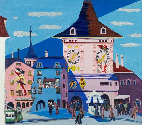 Bern with Belltower (1935) painting by Ernst Ludwig Kirchner.