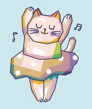 Singende Katze Popart von Rizky Dwi Aprianda