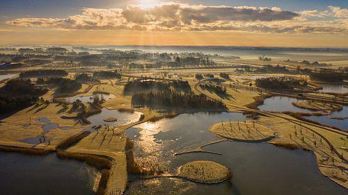 Sunrise over polder landscape North Holland by Menno Schaefer