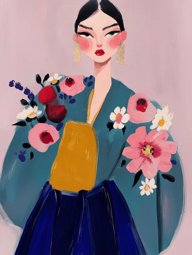 Colourful modern portrait by Carla Van Iersel