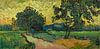 Landschap bij avondschemering, Vincent van Gogh van Meesterlijcke Meesters thumbnail