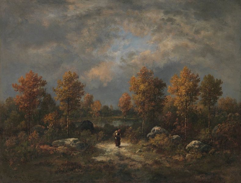 Autumn: The Woodland Pond, Narcisse Díaz de la Peña by Masterful Masters