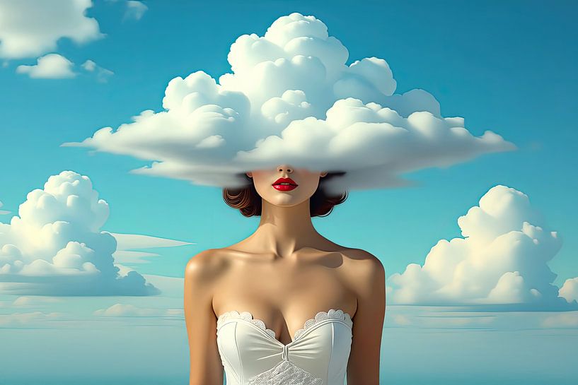 vrouw met hoofd in de wolken van Egon Zitter