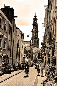 Jordaan Westerkerk Amsterdam Netherlands Sepia