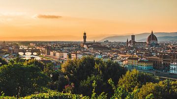 Skyline of Florence with Sunset by Kwis Design