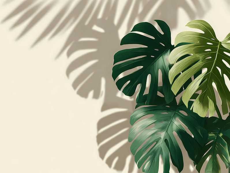 monstera plant schaduw overlay effect van Ariadna de Raadt-Goldberg