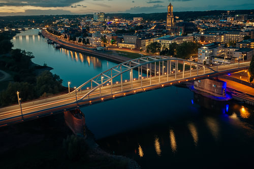 The famous John Frost Bridge in Arnhem
