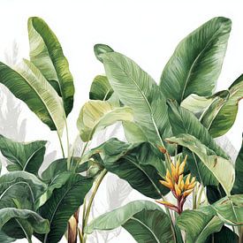 Tropical Leaves Botanical Fresh Green Komposition von Eva Lee
