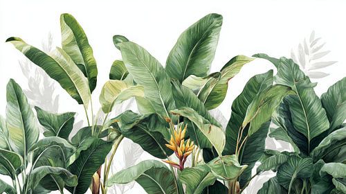 Tropical Leaves Botanical Fresh Green Komposition