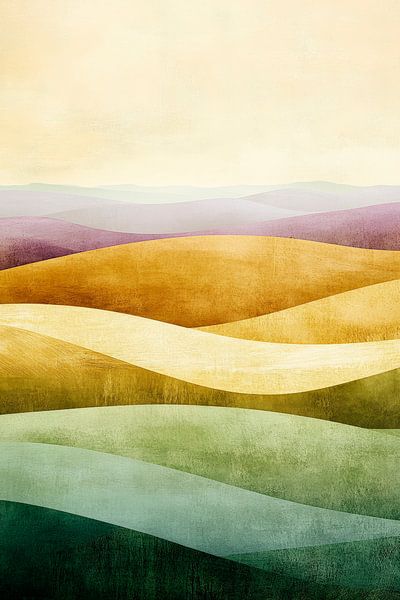 Sanfte Hügel in sanften Farben von Poster Art Shop