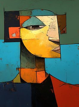 Vrouw Geometrisch | Moderne Vrouw Met Abstracte Kleuren van ARTEO Schilderijen