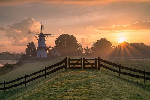 Windmill the Butterfly with sunrise and beautifully coloured sky
