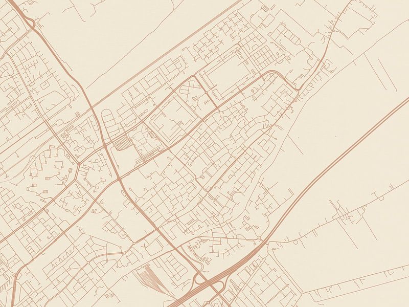 Terracotta style map of Leidschendam by De Kaartenwinkel