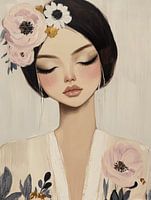 Modern portrait in pastel colours