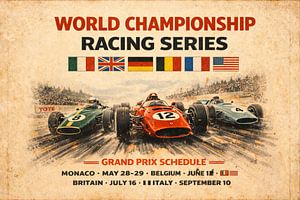1960s World Championship Racing Series – Vintage Grand Prix Wall Art