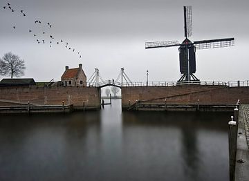 Heusden met vogelvlucht 1 van Fons Bitter