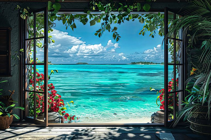 look out the window overlooking a beautiful landscape by Egon Zitter