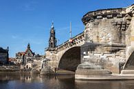 Dresden Hofkirche und Residenzschloss mit Albertbrücke von Frank Herrmann Miniaturansicht